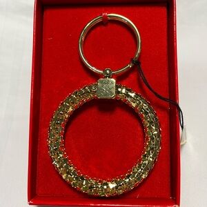 Vintage Whiting and Davis Mesh Metal Goldtone Keychain